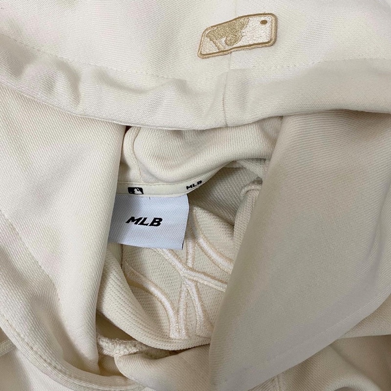 [Bao check chính hãng] Đầm váy hoodie MLB có mũ dáng dài phong cách Hàn Quốc màu be và đen