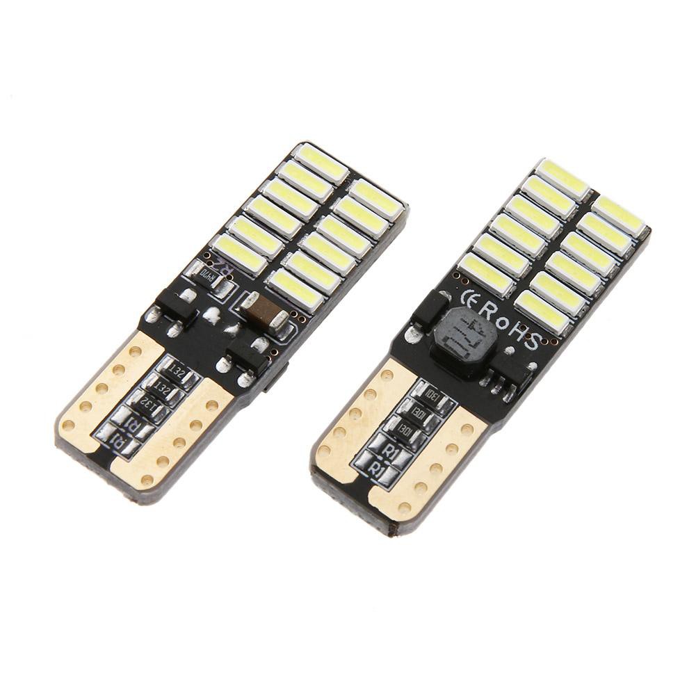 Set 2 bóng đèn LED T10 4014 24 SMD cho đèn bảng số xe hơi