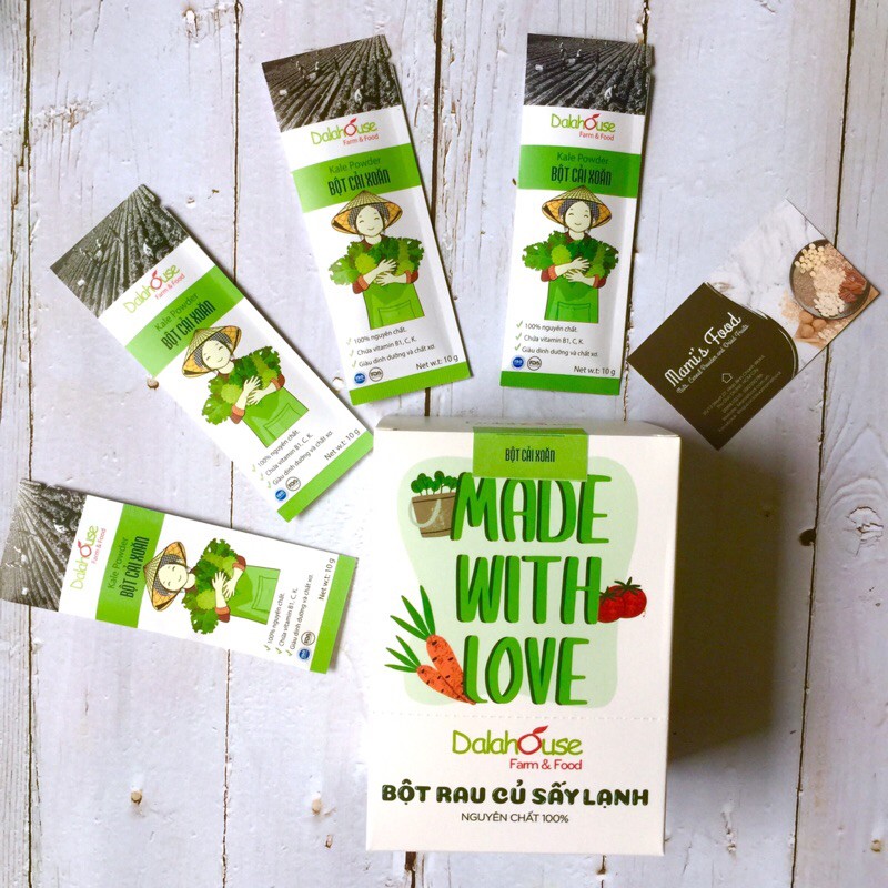 Bột rau củ nguyên chất sấy lạnh DALAHOUSE, giữ nguyên hàm lượng dinh dưỡng, gói nhỏ 10g | BigBuy360 - bigbuy360.vn