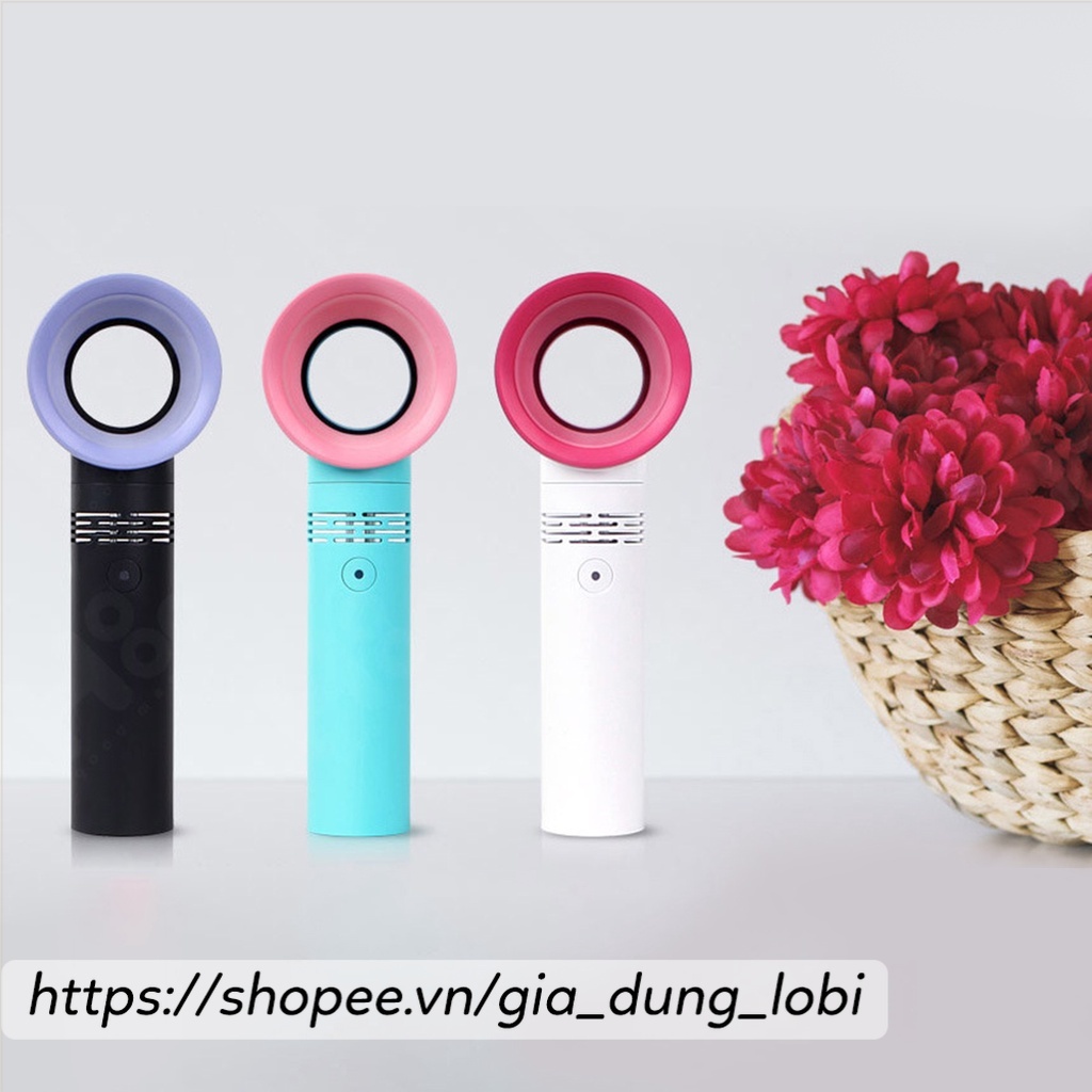 Quạt không cánh cầm tay mini sạc điện quạt mini cầm tay cute có đế để bàn pin 2000mAh