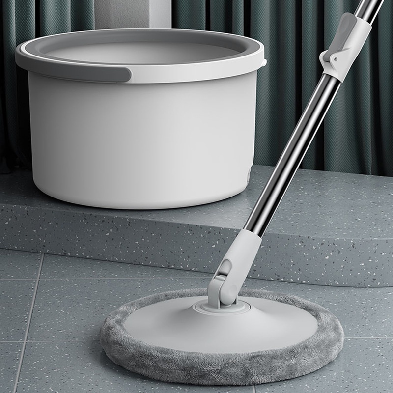 Bộ Cây Lau Nhà Thông Minh, Bộ Cây Lau Nhà Tự Vắt Xoay 360 Độ Kèm Thùng Tự Vắt SPINMOP Cao Cấp