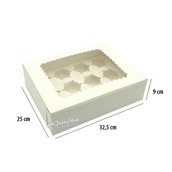 Hộp đựng cupcake 12  trơn