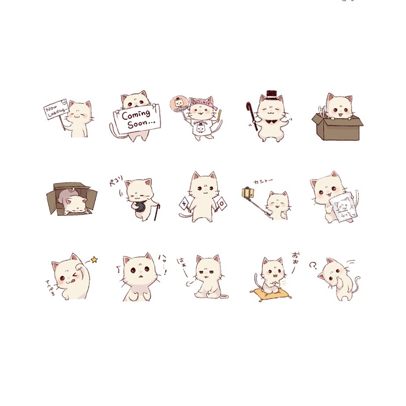 Mohamm 45 Tờ Hình Dán Mèo Kawaii
