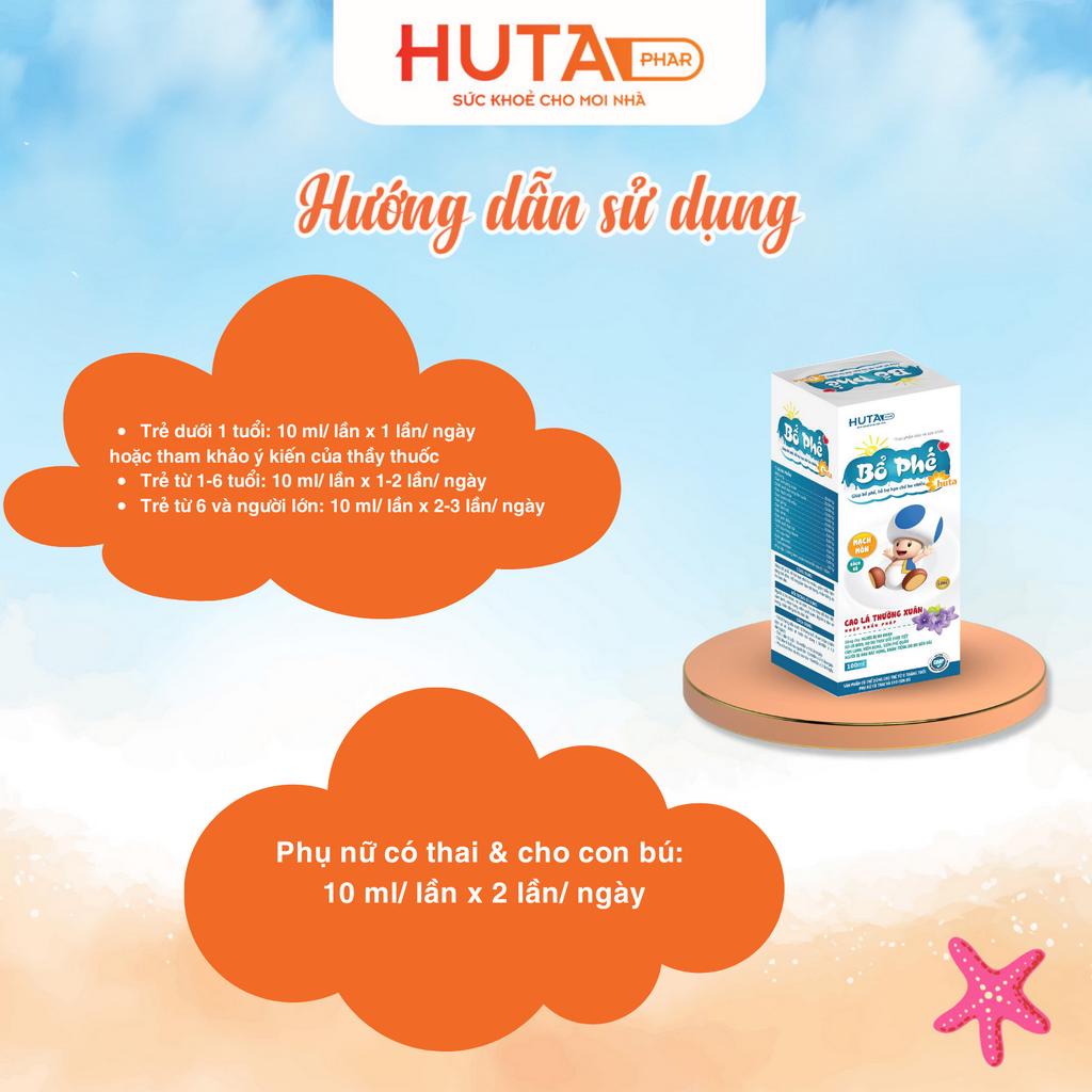 Siro ho Bổ Phế HUTAPHARM  tiêu đờm, giảm đau rát họng