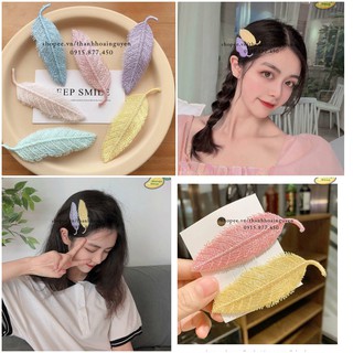 Kẹp tóc hình chiếc lá pastel