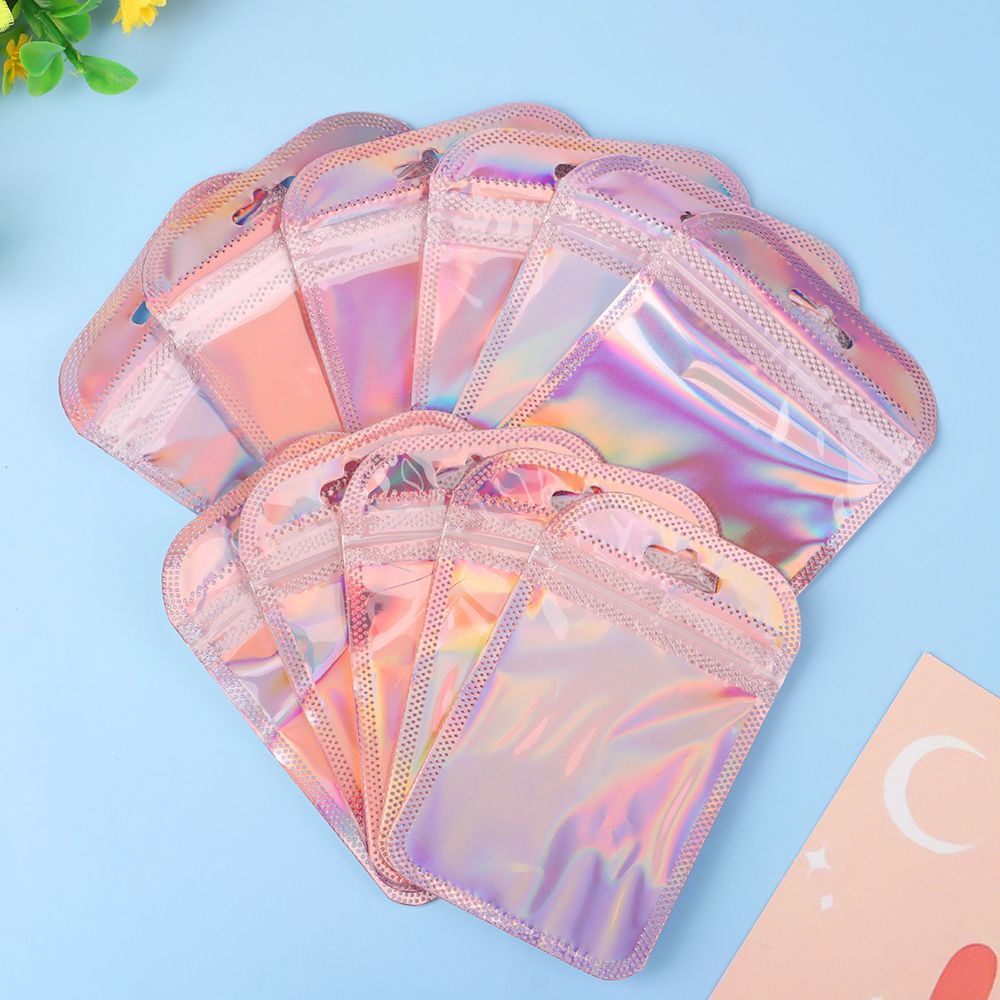 Set 50 túi zip nhựa Opp có lỗ treo đựng trang sức tiện dụng