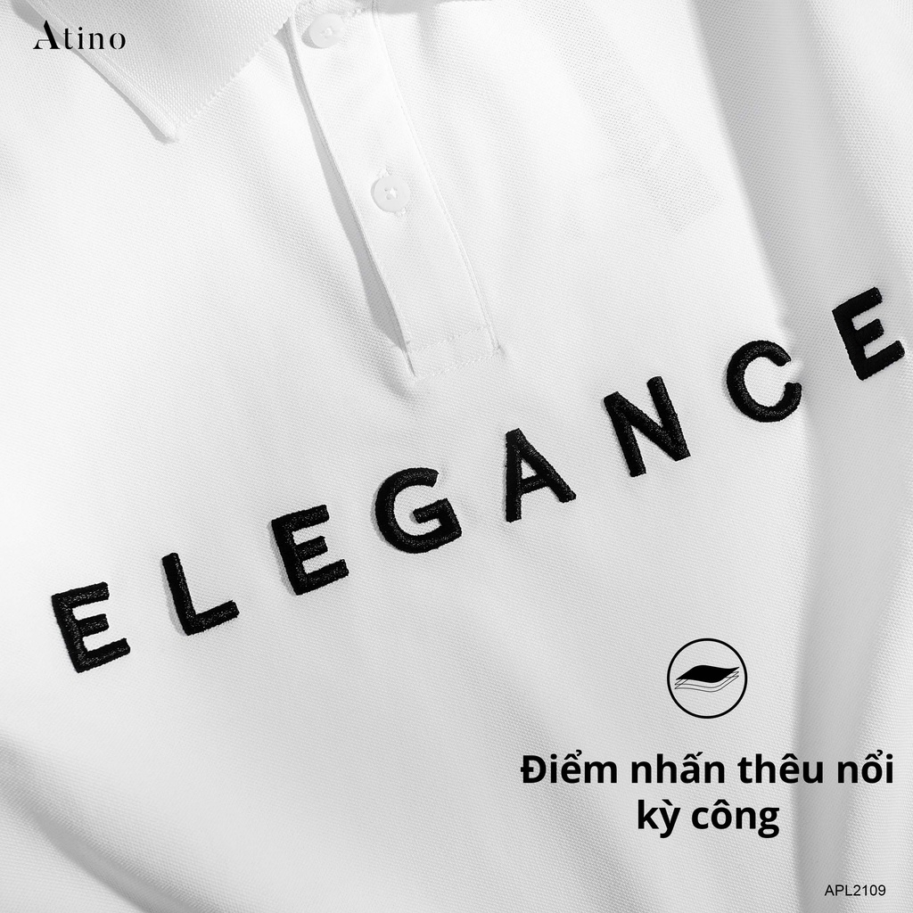 Áo Polo Nam ELEGANCE ATINO chữ nổi tinh tế vải cá sấu Cotton cao cấp thoáng mát chuẩn form PL2.3000