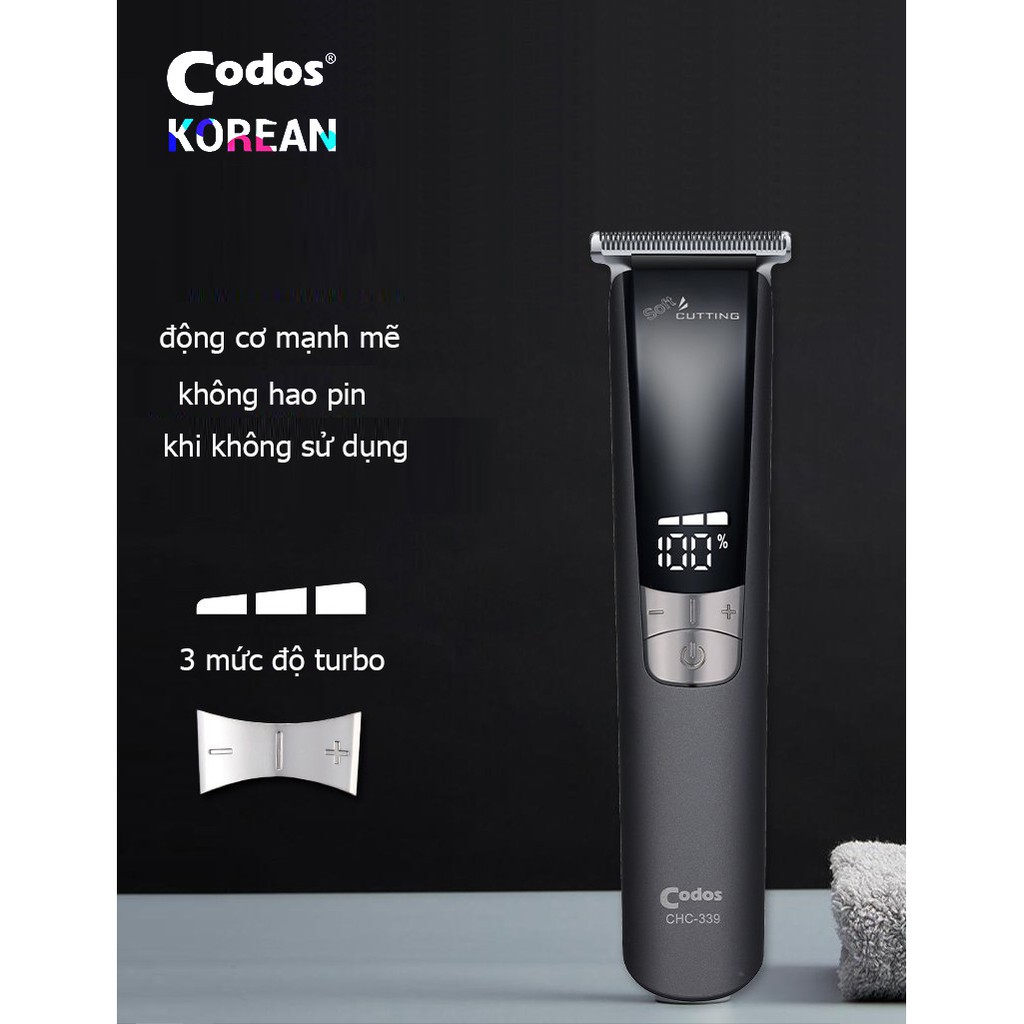 Tông đơ bấm viền codos CHC339 công suất 7w có màn hình pin