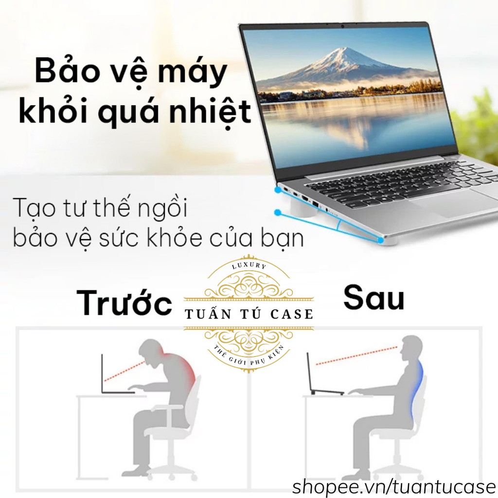 Chân đế tản nhiệt laptop macbook set 4 món chất liệu silicon tiện lợi