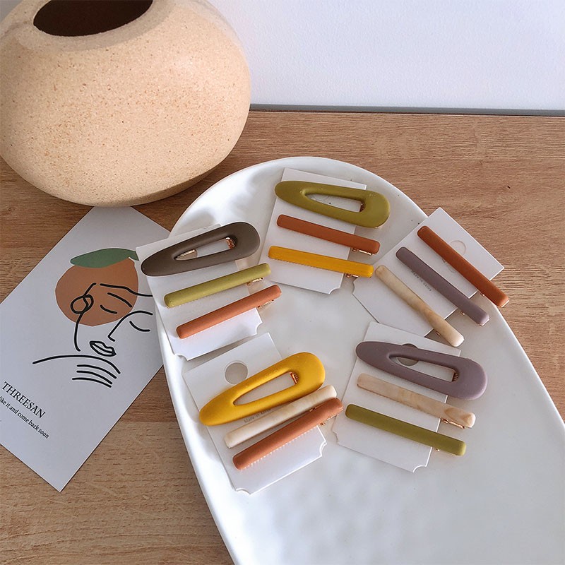 Bộ 3 kẹp tóc kim loại hình giọt nước phong cách cổ điển cho phái nữ