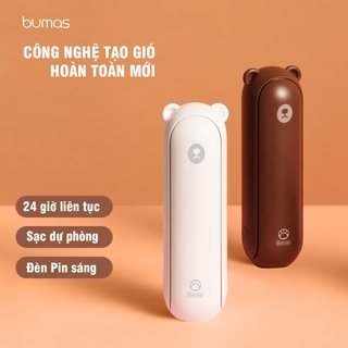 Quạt mini cầm tay đa năng hình gấu Bear kiêm đèn pin - sạc dự phòng tiện dụng Bumas BF03, Quạt tích điện mini tiện lợi