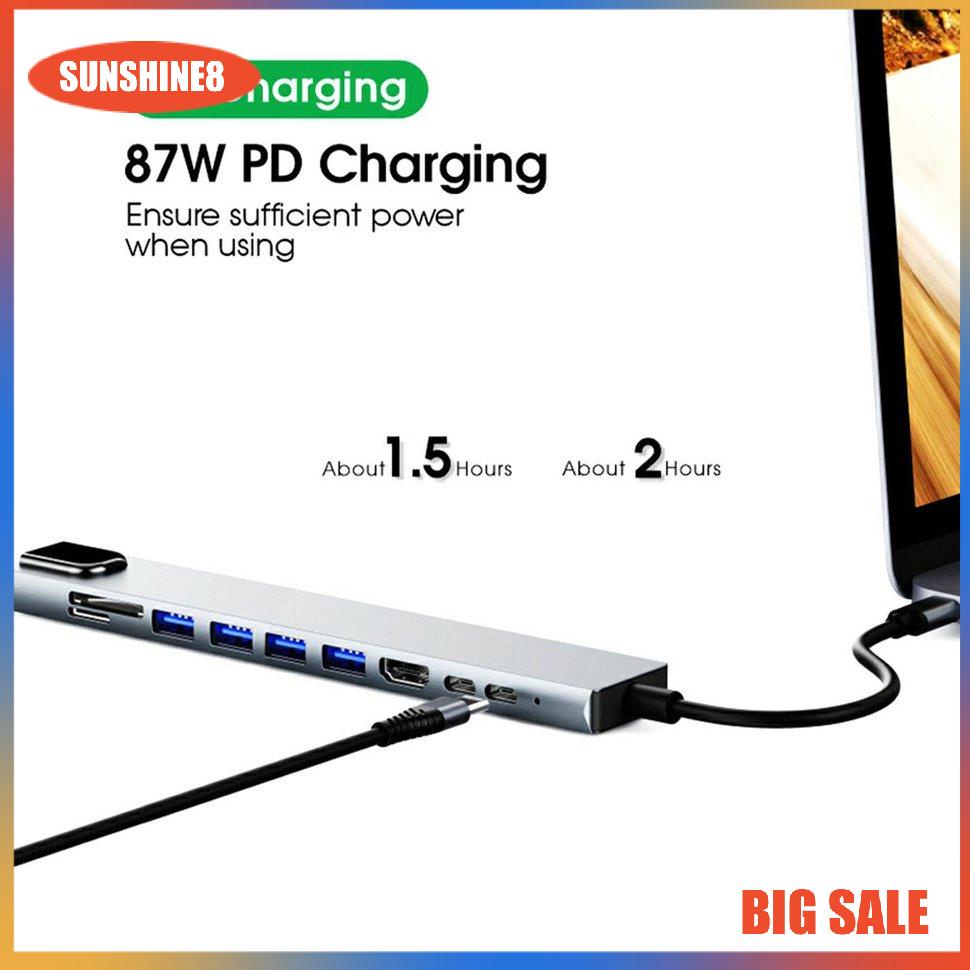 【SUN】Loại C để HDMI tương thích 100M Ethernet Card Mảnh mai khuôn mẫu mười trong một