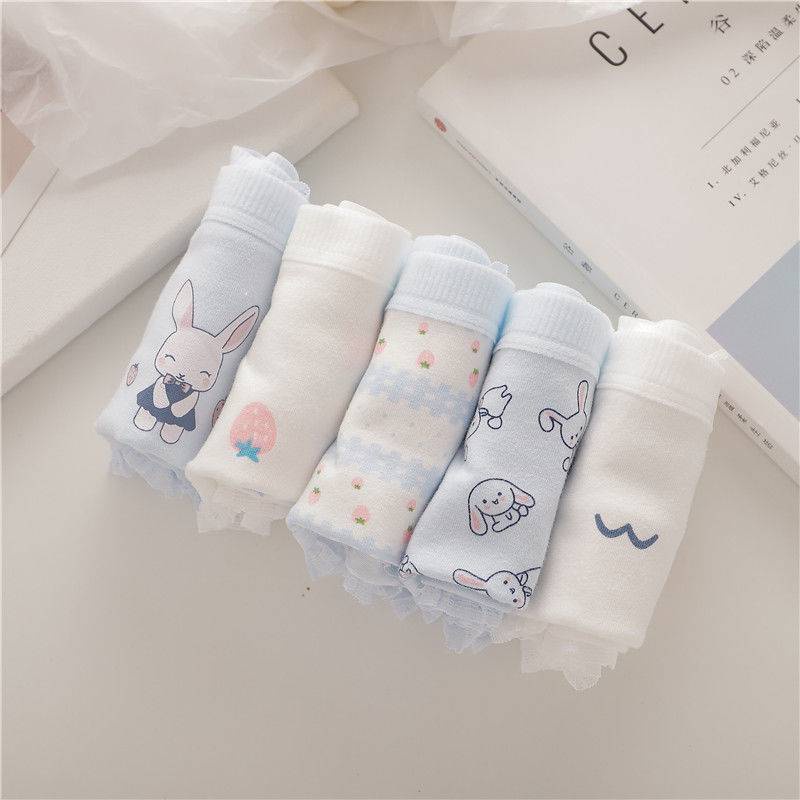 Quần Lót Nữ Họa Tiết Thỏ Xanh Xinh Xắn, Quần Lót Cotton Kháng Khuẩn, Dễ Thương Tôn Dáng Ôm Trọn Vòng 3 - Subo Shop