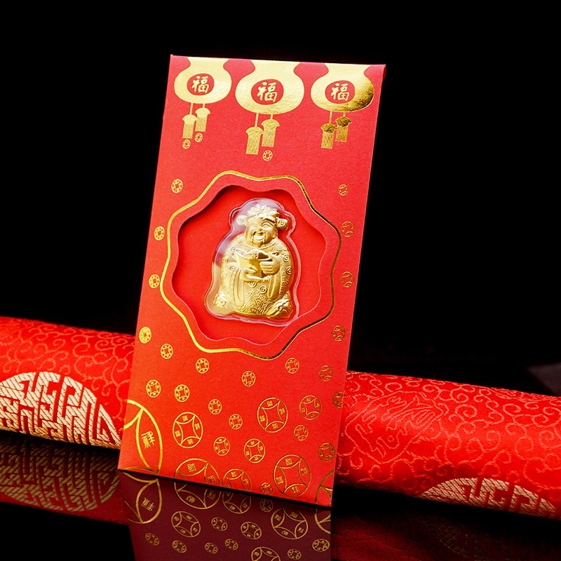 [Chuẩn loại nhất] Bao Lì Xì xịn Thần Tài Mạ Vàng 24K - Bao Lì Xì May Mắn Rước Tài Lộc