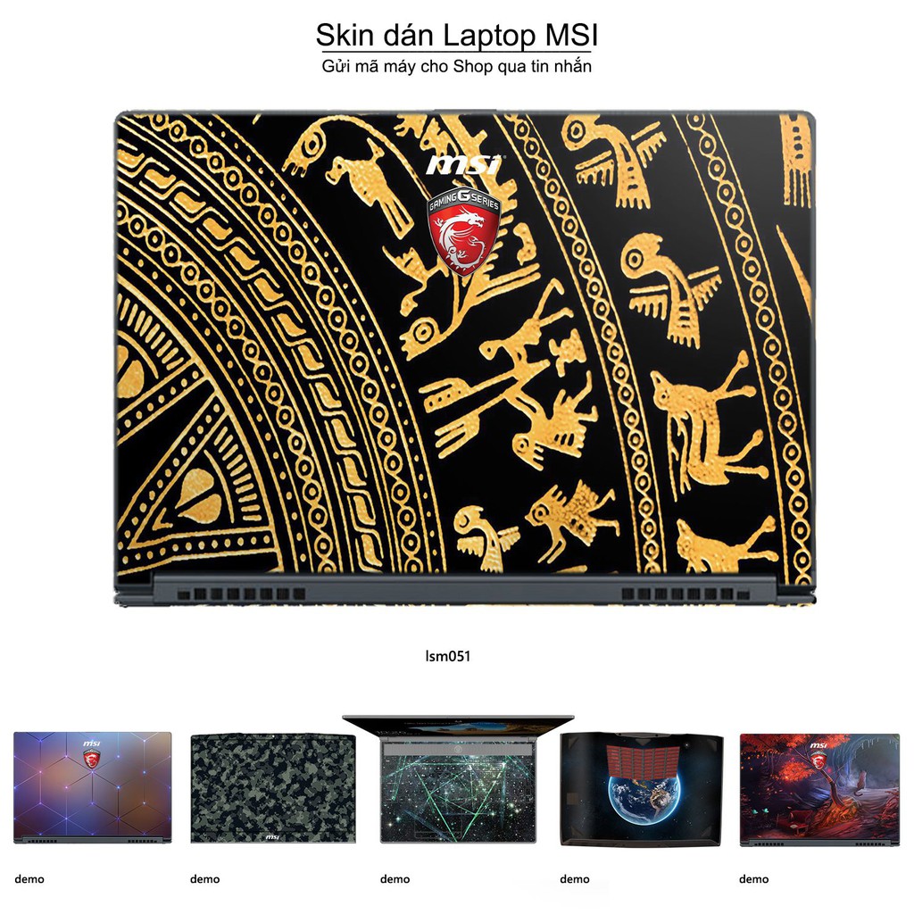 [Mã ELFLASH5 giảm 20K đơn 50K] Skin dán Laptop MSI in hình Trống Đồng Đông Sơn - lsm051 (inbox mã máy cho Shop)