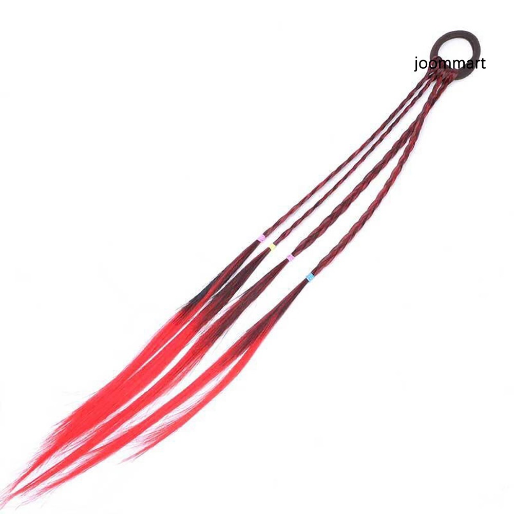 Set 4 Dây Cột Tóc Giả Co Giãn Kiểu Dây Bện Dễ Thương Cho Bé Gái