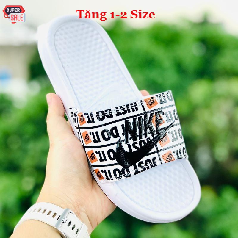 Dép unisex 𝐍𝐈𝐊𝐄 ❤️FREESHIP + Hộp❤️ dép nike nk quai ngang thể thao nam nữ mk in Nike JDI trắng, tem tag mac đây đủ