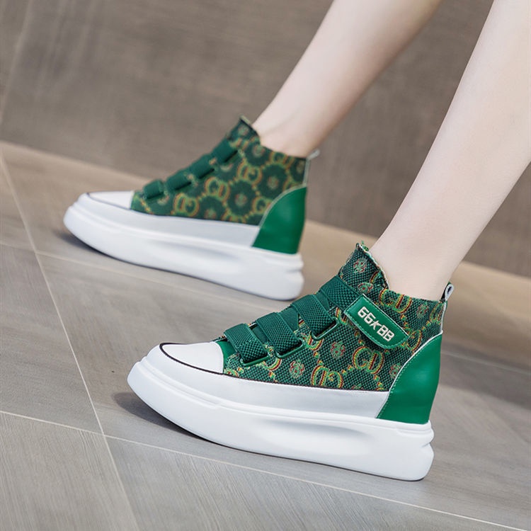 Giày Thể Thao Vải Canvas Cổ Cao Đế Dày Thoáng Khí Thời Trang Mùa Hè Cho Nữ