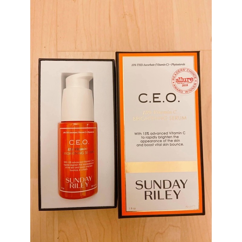 SERUM DƯỠNG DA TRẮNG SÁNG RẠNG RỠ SUNDAY RILEY C.E.O 15% VITAMIN C BRIGHTENING SERUM