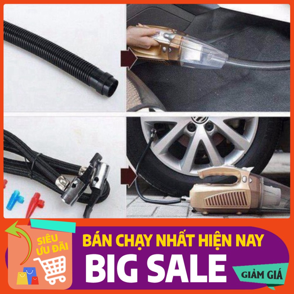 [FREE SHIP] 💥[CHÍNH HÃNG + FREE SHIP]💥 Máy Hút Bụi ô tô 4 in 1 Bơm Lốp Đo Áp Suất Và Đèn Pin Siêu Sáng BẢO HÀNH 1 NĂM�