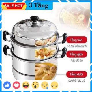 Nồi Hấp Thực Phẩm 3 Tầng Inox Size 28Cm, Bộ Nồi Hấp Đa Năng Tiện Dụng Dành Cho Căn Bếp Của Bạn