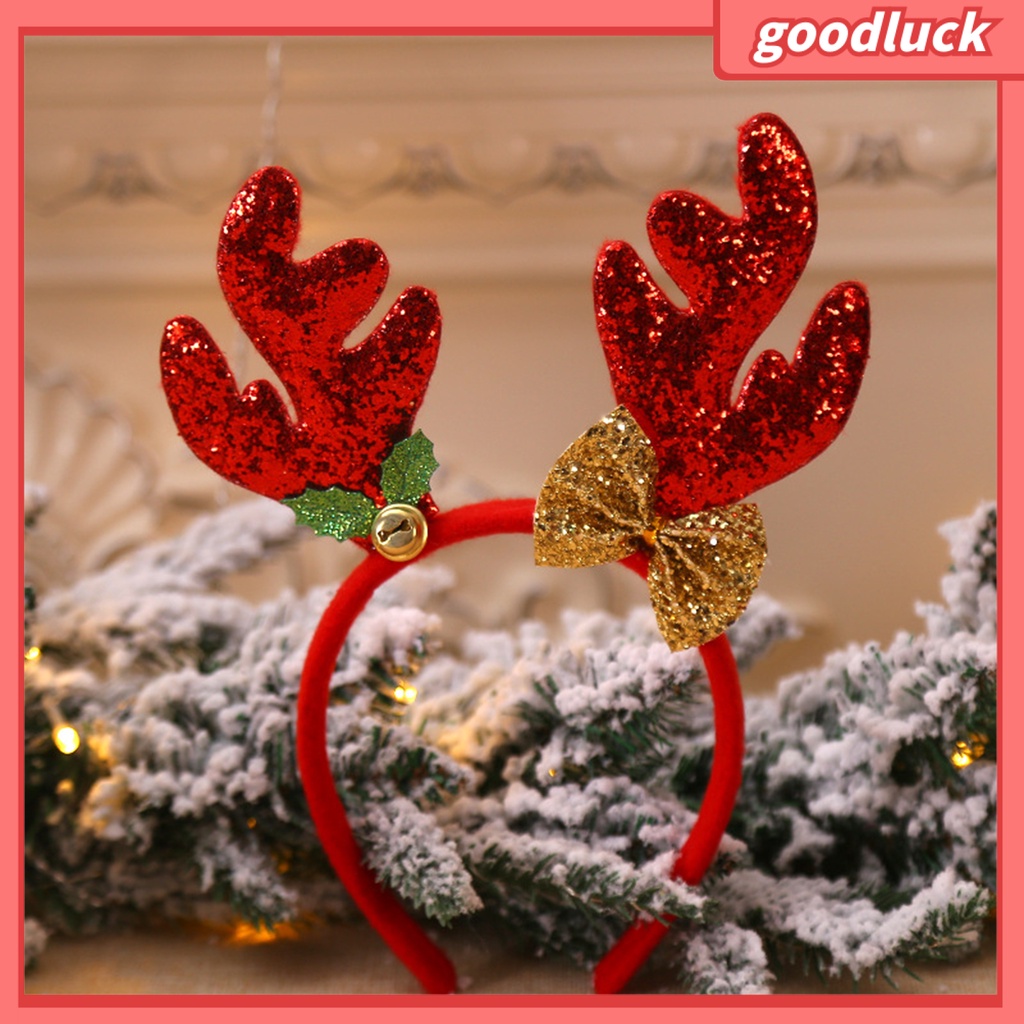 Băng đô cài tóc đính nơ phong cách giáng sinh trọng lượng nhẹ