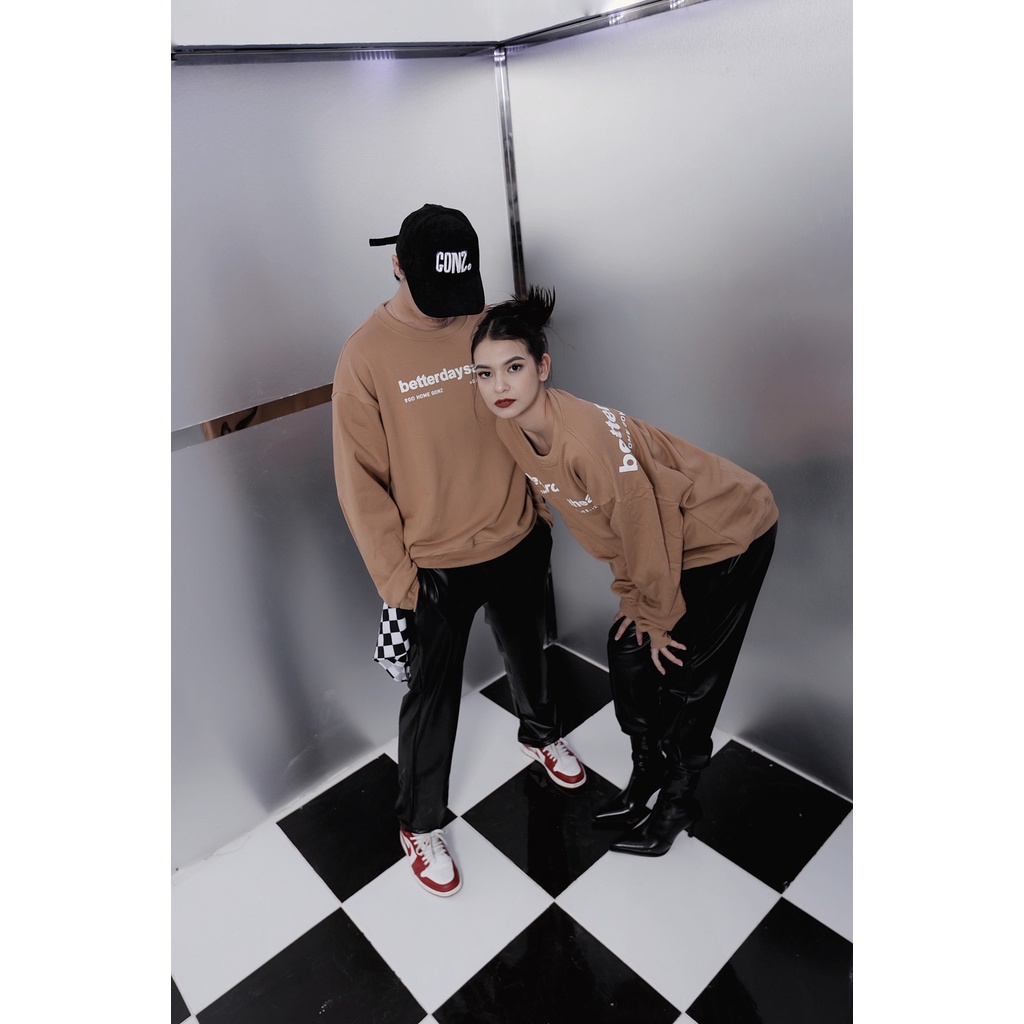 Áo Sweater Form Rộng Mùa Đông Sweater Betterdaysahead Gonz - Màu Nâu | BigBuy360 - bigbuy360.vn