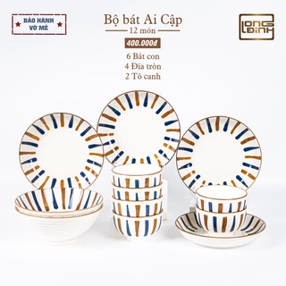 Bộ bát đĩa Ai Cập nhà Long Đỉnh, Bộ chén dĩa sứ ceramic cao cấp Long Đỉnh