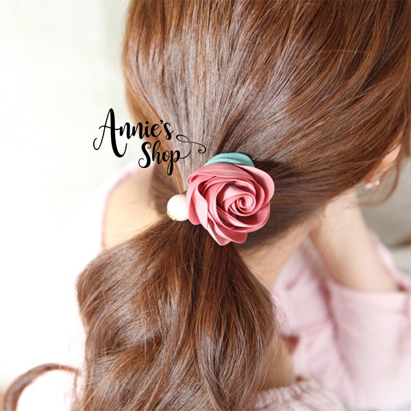 CH026 Cột tóc hoa vải Rosy handmade
