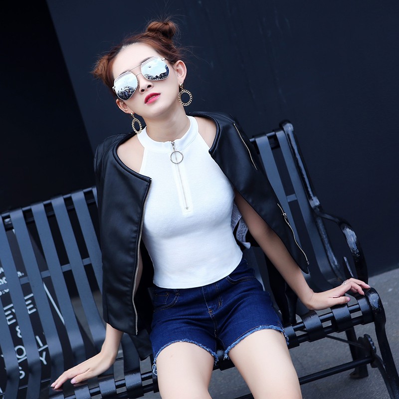 Áo thun croptop sát nách thời trang hè cho nữ