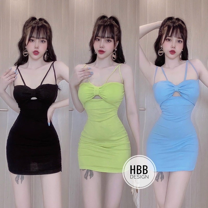 Đầm body 2 dây kiểu có mút ngực xinh sò