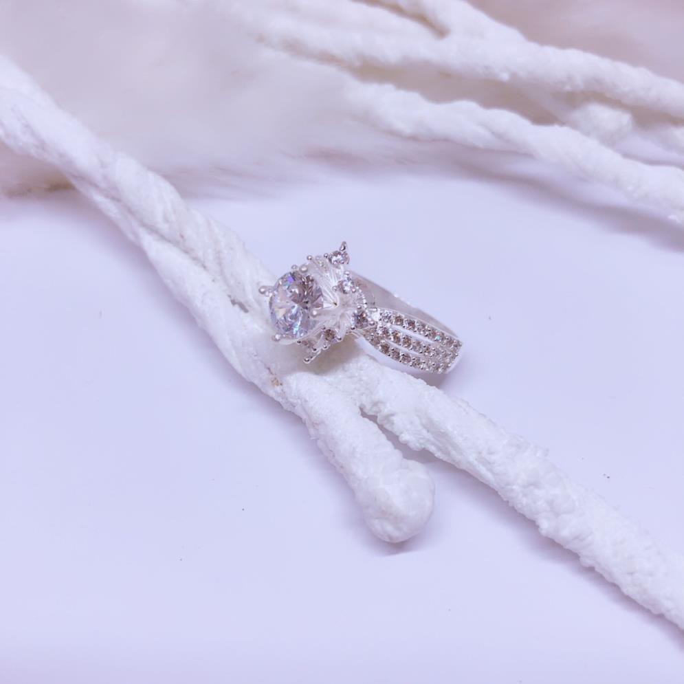 Nhẫn bạc thật mẫu nhẫn nữ đính đá chất liệu bạc ta sáng đẹp, bền màu/ Trang sức bạc JQN