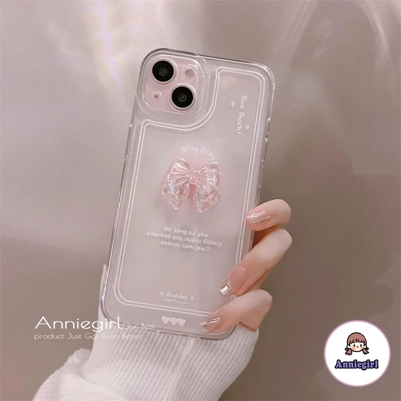 Ốp Điện Thoại TPU Mềm Siêu Mỏng Chống Sốc Đính Nơ 3D Cho IPhone 14 13 12 11 Pro Max X XR