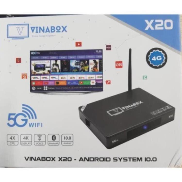 Box smart tivi vinabox X20-2020 bản Ram 4G, Rom 32G- cấu hình mạnh