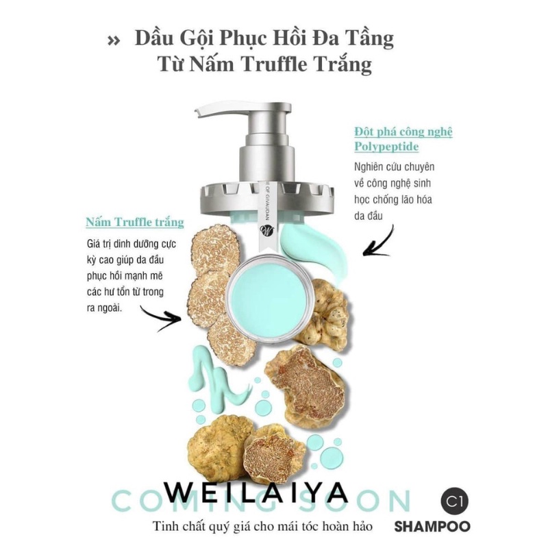 Bộ dầu gội weilaiya chính hãng, weilaiya dầu gội phục hồi tóc hư tổn nấm truffle, shop bách hóa cẩm long