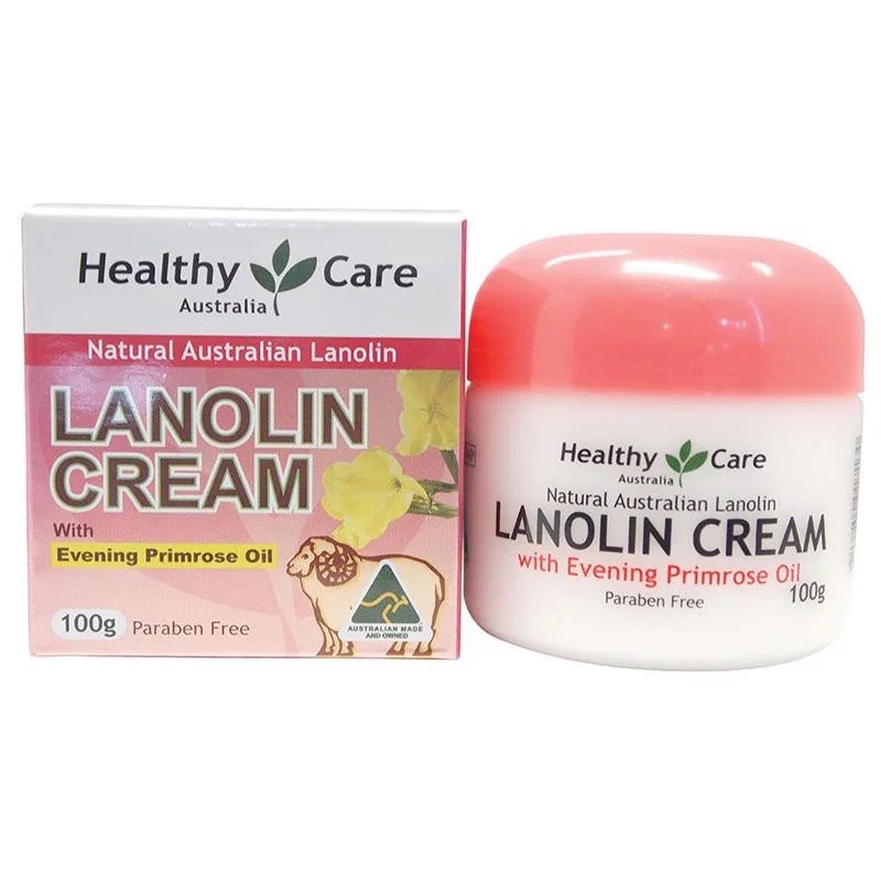 Kem dưỡng da nhau thai cừu với tinh dầu hoa hoa anh thảo Healthy Care Lanolin Cream With Evening Primrose Oil 100g