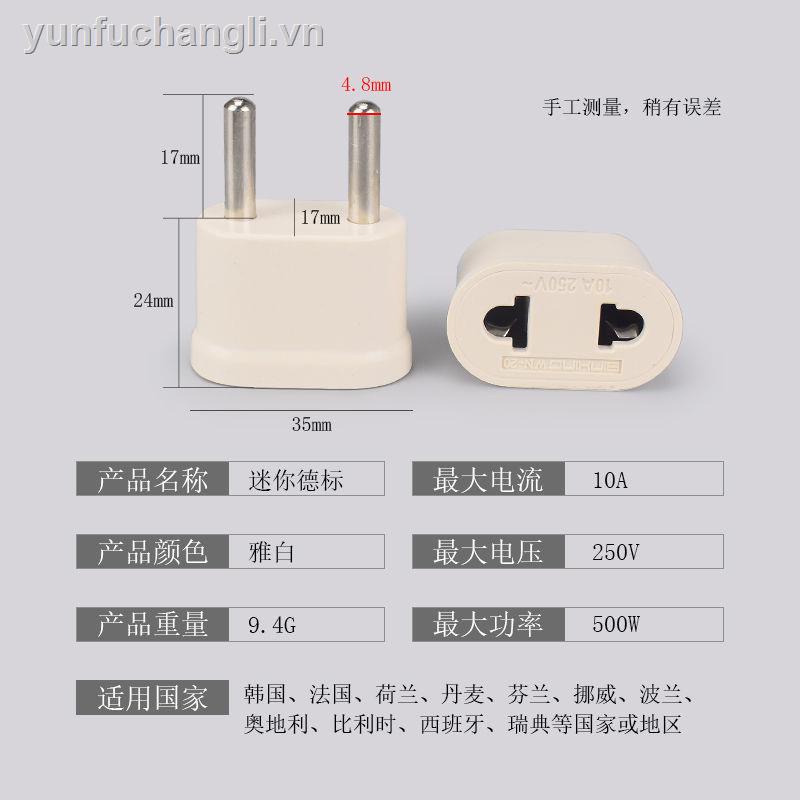 Phích cắm chuyển đổi sạc nguồn tiêu chuẩn Úc Hàn Quốc Mỹ Pháp Bali Đức châu Âu