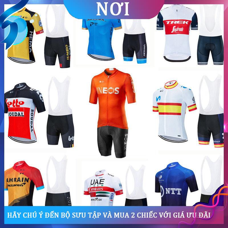 ۩2020 Team Edition Cycling Suit Tour de France Xe đạp leo núi mùa hè Bộ đồ nam và nữ có dây đeo tay ngắn