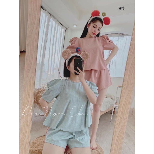 Set Bộ Đũi Tay Bồng Siêu Xinh kiểu dáng Hàn Quốc