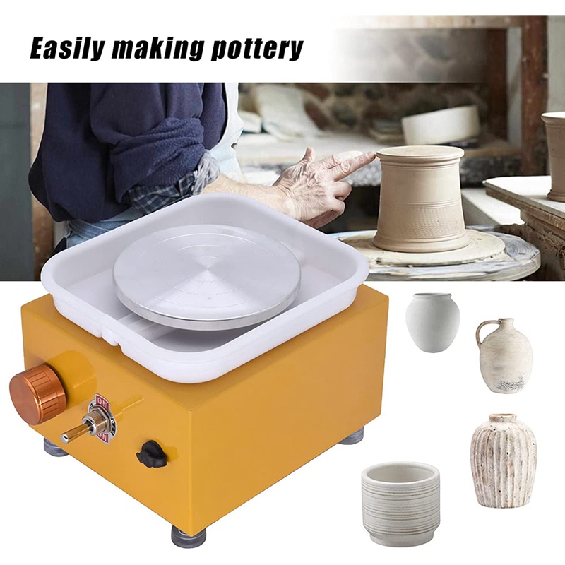Máy làm bánh xe gốm điện Bánh xe gốm tốc độ có thể điều chỉnh,10cm với bồn rửa có thể tháo rời , để dạy gốm US Plug.C