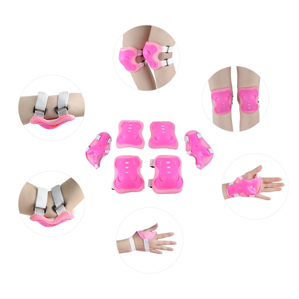 Set 6 đệm bảo hộ đầu gối/khuỷu tay/cổ tay an toàn cho trẻ em đạp xe/trượt băng/trượt patin/trượt ván