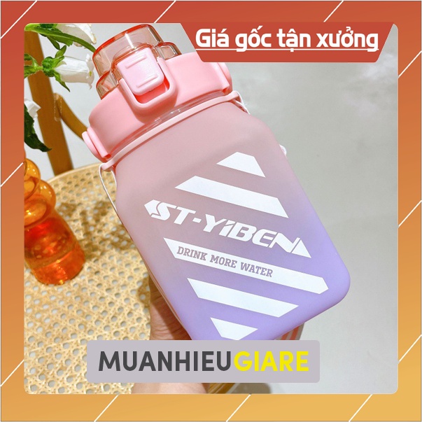 Bình Nước Nhựa Cách Nhiệt Chống Rơi Hình Vuông Dung Tích 1500ml muanhieugiare8686