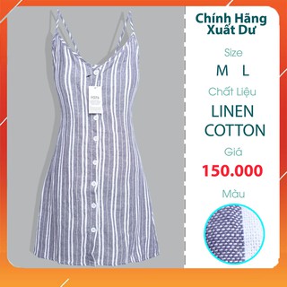 [RẺ VÔ ĐỊCH] ĐẦM NỮ 2 DÂY VẢI LENIN MÀU XÁM SỌC 👗FO76 SHOP👗