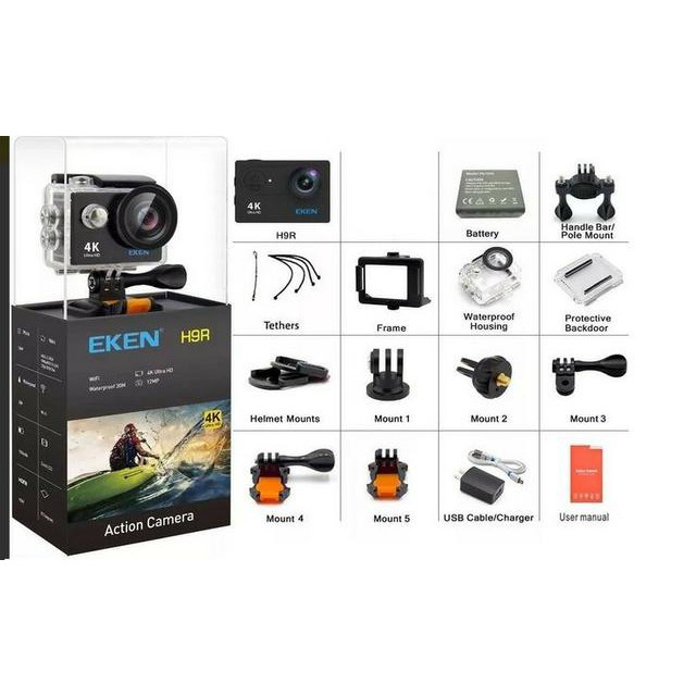 ✔️ Camera Thể Thao EKEN H9R 4K, Chống Nước Tuyệt Đối- Phiên Bản Mới Ver 5.0, Bảo Hành 6 Tháng 1 Đổi 