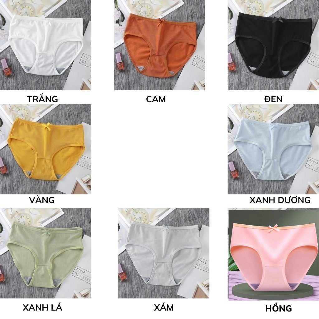 Quần lót nữ dễ thương kháng khuẩn, Quần chíp nữ đính nơ đẹp gợi cảm JOCOSI A05