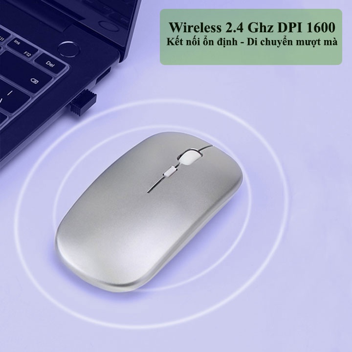 Chuột không dây HXSJ M01 sạc pin chống ồn thiết kế ôm tay thoải mái tương thích laptop tablet pc - Hàng Chính Hãng