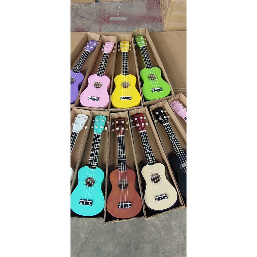 ĐÀN UKULELE SOPRANO 21INCH GỖ ANDREW ( ĐỦ MÀU,TẶNG PICK&GT TỰ HỌC)