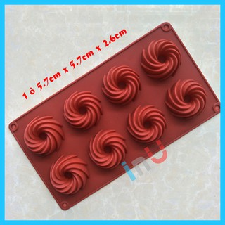 HCM - Khuôn silicon nướng bánh quy tròn xoáy 8 bánh