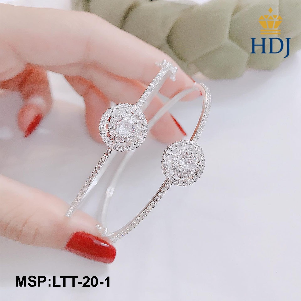 Vòng tay bạc nữ hình bông hoa hướng dương đính 1 hàng đá siêu đẹp sang trọng trang sức HDJ mã LTT-20-1