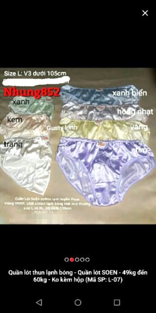 Quần lót thun lạnh nữ - Scen size M và L